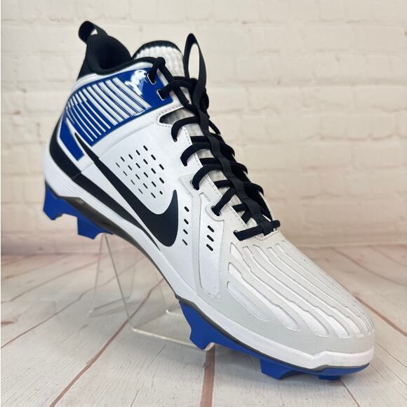 Nike Force Savage Pro 3 White/Blue Lineman Football Cleats Mens Sz 13 DA5453-110 - Picture 2 of 10